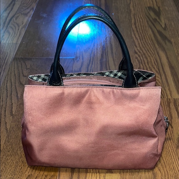 Burberry blue label mauve and black satchel Bag with Leather Handles. EUC! - Picture 2 of 12